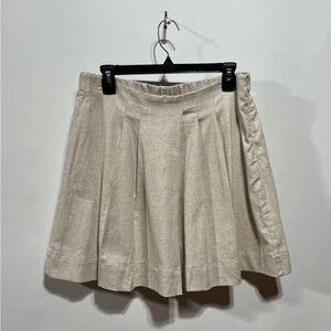 Banana Republic Pleated Linen Blend Skort/Skirt In Tan Size Medium